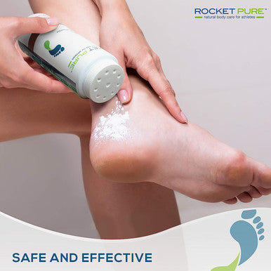 Rocket Pure Natural Cedar Foot Deodorant and Shoe Deodorizing Powder for Athletes. Large 5-Ounce Bottle.