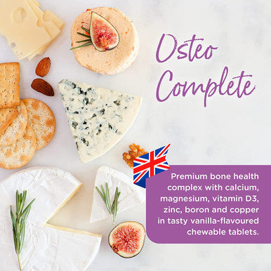 Healthspan Osteo Complete | 240 Vanilla Chewable Tablets | Bone, Teeth & Muscle Health | with Vitamin D3, Zinc, Calcium, Magnesium, Boron & Copper | Vegetarian