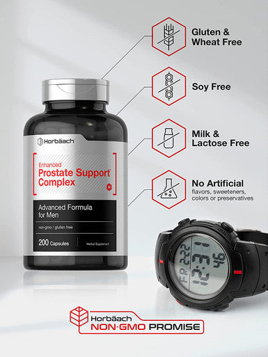 Enhanced Prostate Supplement for Men | 200 Capsules | Prostate Herbal Complex | Non-GMO, Gluten Free | by Horbaach