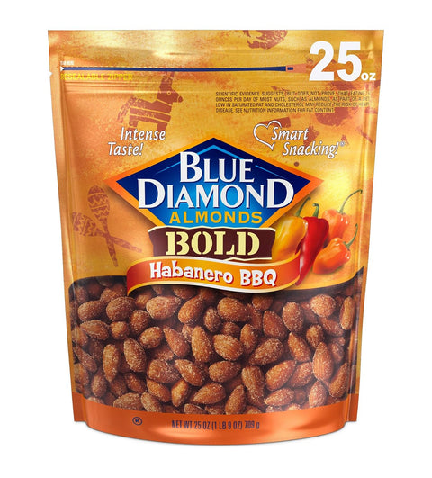Blue Diamond Almonds, Smokehouse Flavored Snack Nuts, Plant-Based Protein and Fiber Snacks, Gluten Free Iconic Flavor Salty Nuts, Great for Events, Holidays, Parties, 25 Oz Resealable Bag (Pack of 1)