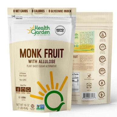 Health Garden Monk Fruit With Allulose Sweetener - Natural Plant-Based Sugar Tive With Zero Calories - Ideal For Keto Diets Gluten- Vegan And Non-Gmo - 2.5Lb
