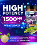 Built Nature Psyllium Husk Capsules 1500Mg - Fiber Supplement - Natural Soluble Fiber Pills With Psyllium Husk Powder - Supports Digestive Gut And Colon Health - Non-Gmo, Gluten-Free, Vegan - 120 Capsules