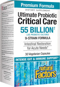 Natural Factors Ultimate Probiotic Critical Care Supplement to Support Digestive Health 55 Billion CFU 30 capsules 30 servings