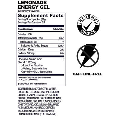 GU Energy Roctane Ultra Endurance Energy Gel Vegan Gluten-Free Kosher and Dairy-Free On-The-Go Sports Nutrition for Running Biking Hiking or Skiing 24-Count Lemonade