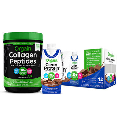Orgain Grass Fed Hydrolyzed Collagen Peptides Protein Powder Paleo Keto Friendly Amino Acid Supplement Pasture Raised Grass Fed Clean Protein Shake Creamy Chocolate Fudge Meal Replacement