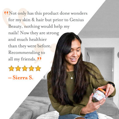 Genius Beauty, Hair Skin & Nails Vitamins, 60 Capsules - Anti-Aging Antioxidant Supplement, Hydrolyzed Collagen Pills, Glutathione & Astaxanthin - Detox Cleanse, Wrinkles, Hair Growth & Healthy Skin