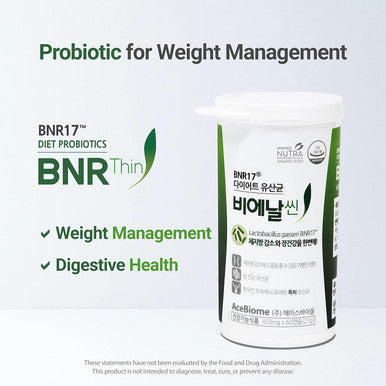 Acebiome BNRThin Probiotic Weight Management Lactobacillus gasseri BNR17 10 Billion CFU d Digestive Health 60 Capsules x6packs