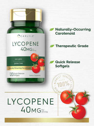 Carlyle Lycopene 40mg | 120 Softgels | Naturally-Occurring Carotenoid | Non-GMO & Gluten Supplement