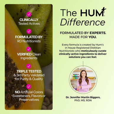 Hum Flatter Me Digestive Enzymes Bloating Supplement - Fast-Acting Bloat Relief For Digestive Health & Debloating Multi Enzyme Bloat Pills, Anti Bloat Pills, Vegan 60 Servings