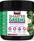 Force Factor Smarter Greens Superfoods + Digestion Powder, Greens Powder with 2 Billion Probiotics, Digestive Enzymes, and Antioxidants to Detox, Cleanse,, 30 Servings