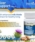 Herbion Naturals Liver Support Herbal Blend with Milk Thistle Supports Healthy Liver Function Promotes Detoxification Supports Appetite 60 Vegicaps