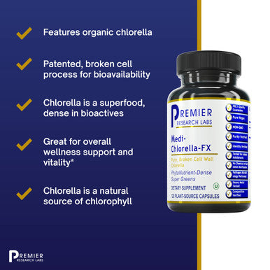 Premier Research Labs Medi Chlorella Fx Organic Chlorella Super Greens Capsules For Cleanse Detox No Undesirable Additive