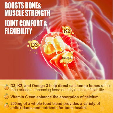 Organic Plant D3 5000 Iu + K2(Mk-7)100 Mcg -5X Absorption Than Standard D3K2, 100% Whole Food Derived Omega-3,Methyl B12,Vitamin C, Zinc,And 5 Organic Vegetables,Supports Bone & Teeth Strength, Immune