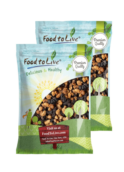 Food to Live Organic Mulberry Mix, 8 Ounces Ã¢â‚¬â€œ White and Black Berries, Dried Superfood Blend, Rich in Antioxidants, Non-GMO, Vegan, Kosher, Bulk
