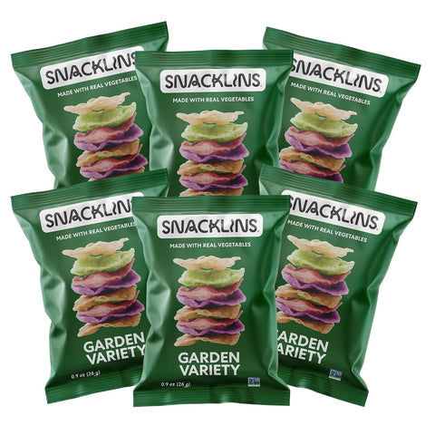 SNACKLINS Plant Based Crisps SEA SALT & VINEGAR - Gluten Free, Grain Free, 100% Kosher, Vegan Healthy Snacks, Crunchy Puffed Snack, Only 100 Calories Per Bag - .9oz (Case of 12)