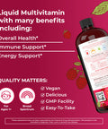MaryRuth Organics Multivitamin Multimineral for Women Men & Kids Raspberry 32 Fl Oz