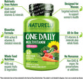 NATURELO One Daily Multivitamin for Women Energy Support - Whole Food Supplement to Nourish Hair Skin Nails Gluten Free 120 Capsules