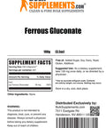 BulkSupplements Ferrous Gluconate Powder - Iron Supplement - Iron Supplement for Women - Iron Supplements for Men - Ferrous Gluconate Supplement (100 Grams - 3.5 oz)