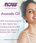 NOW Solutions, Avocado Oil, 100% Pure Moisturizing Oil 4-OZ