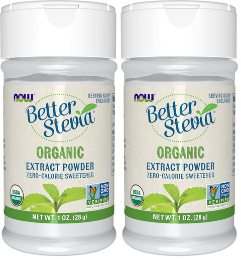 NOW Foods BetterStevia Organic Zero-Calorie Extract Powder, Keto Friendly, Suitable for Diabetics, No Erythritol, 1 Pound