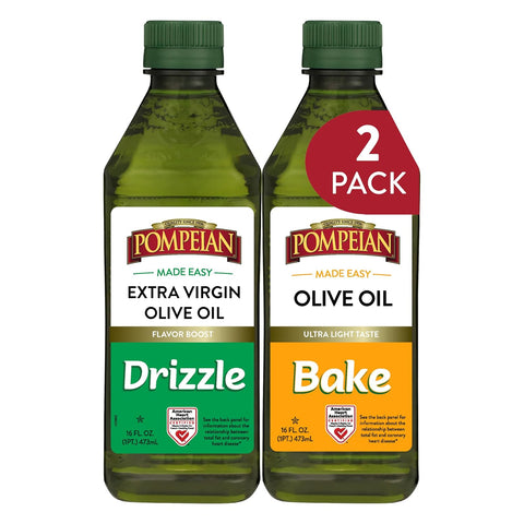 Pompeian Made Easy Bake Olive Oil, Ultra Light Taste, American Heart Association Certified, 16 Fl Oz