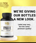 Golden After 50 VpMax9 Vision Support Supplement 3 Bottles Eye Health Support and Antioxidant Supplement with Eye Vitamins Lutein Lycopene and Bilberry Extract