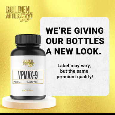 Golden After 50 VpMax9 Vision Support Supplement 3 Bottles Eye Health Support and Antioxidant Supplement with Eye Vitamins Lutein Lycopene and Bilberry Extract
