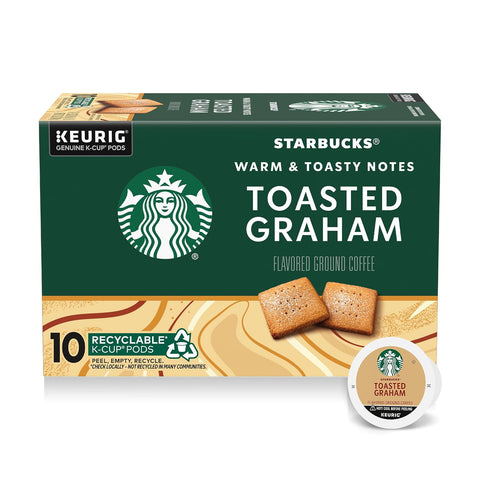 Starbucks K-Cup Coffee Pods, Caramel Naturally Flavored Coffee For Keurig Brewers, 100% Arabica, 1 Box (22 Pods)
