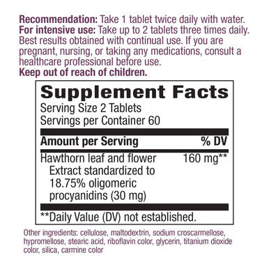 Nature's Way Heart Care (Hawthorn Extract) 160 mg per Serving, Dietary Supplement, 120 Tablets