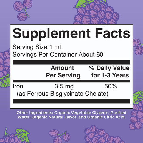 MaryRuth's Iron Supplement for Toddlers Liquid Iron Supplement for Children Ages 13 Iron Supplement for Iron Deficiency Ferrochel Sugar Free Vegan NonGMO Gluten Free 2 Fl Oz