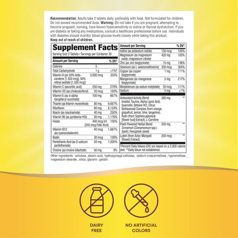 NatureS Way Completia Diabetic Multivitamin Provides Essential Nutrients With Alpha Lipoic Acid Cinnamon Fenugreek Taurine Lutein High Potency BVitamins 60 Tablets (Packaging May Vary)