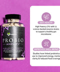 Karamd Probio Amplify - High Potency Cfus, 11 Enzyme Strains & Healthy Natural Fiber - Probiotic Supplement For Digestive Support & Gut Health - Vegetable Capsules - 30 Servings (90 Capsules)
