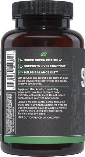 Onnit Spirulina and Chlorella Nutrient Rich Greens Supplement 80ct
