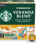 Starbucks K-Cup Coffee Pods, Starbucks Blonde Roast Hot or Iced Coffee, Veranda Blend, 60 Keurig Pods