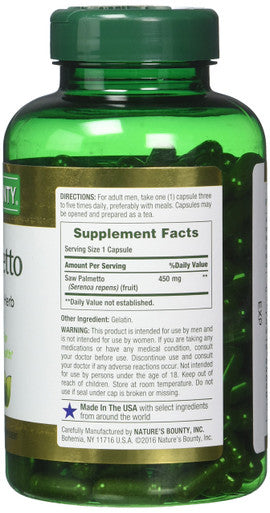 Nature's Bounty Saw Palmetto Capsules (450 Mg 250 Ea)