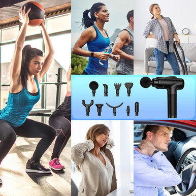 Massage Gun Deep Tissue, Handheld Electric Muscle Massager, High Intensity Percussion Massage Device For Pain Relief With 9 Attachments & 30 Speed(Black)