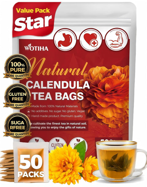WOTIHA 50 Count Premium White Mulberry Leaf Tea Bags - 100% Natural & Pure, Improves Digestion, Supports Wellness, Slightly Sweet & Refreshing,Non-GMO Caffeine-Free, Additive-Free, Sugar-Free, Vegan