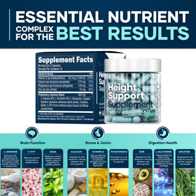 Height Growth Maximizer Made In Usa Premium Height Growth Supplement For Kids and Teens To Grow Taller Naturally Height Growth Pills With Ultimate Bone Support Complex