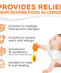 PurAmino Hypoallergenic Infant Drink, for Severe Food Allergies, Omega-3 DHA, Iron, Immune Support, Powder Can, 14.1 Oz