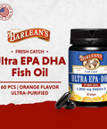 Barlean's - Fresh Catch Fish Oil Supplement Omega-3 EPA/DHA Orange Flavor 250 Softgels