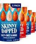 SkinnyDipped Salty + Sweet Maple Almond Crunch, Healthy Snack, Plant Protein, Gluten Free, 4 oz Resealable Bags, Pack of 5