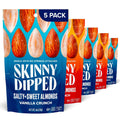 SkinnyDipped Salty + Sweet Maple Almond Crunch, Healthy Snack, Plant Protein, Gluten Free, 4 oz Resealable Bags, Pack of 5