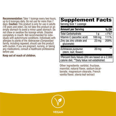 Nature'S Way Zinc Lozenges With Vitamin C & Ecea, Immune Support*, Wild Berry Flavored, 60 Lozenges