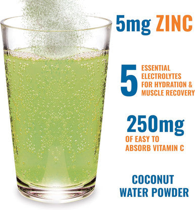 Ener-Iv Electrolyte Hydration & Energy Drink Mix Potassium Zinc & Vitamin C Electrolytes Powder - Muscle Recovery & Immunity Sports Drinks For Women & Men, Low Sugar Non-Gmo - Lemon Lime - 45 Servings
