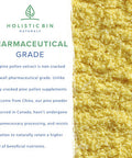 Organic Pine Pollen Powder by Holistic Bin | Pharmaceutical Grade, Wild Harvested, Golden Canadian Pine Pollen | Non GMO, No Additives | Pure Pollen Supplement Made from The Lodgepole Pine Tree, 20 g