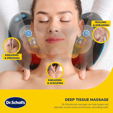 Dr. Scholl'S Multi-Purpose Massage Pillow With Heat Therapy, Versatile Massage Tool For Assisted Pain Relief And Deep Relaxation, Overheat Protection, Auto Shut-Off, Velcro Strap For Easy Fit
