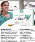 Healthspan Love Your Joints Multivitamin | 28 Day Supply | Support Healthy Cartilage, Bone & Muscle Function | Optiflex Glucosamine | Opti-Turmeric | Joint Complex | Vitamin C & D3 | Vegan