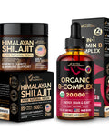 NUTRAHARMONY Organic Vitamin B Complex Drops & Himalayan Shilajit Resin
