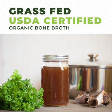 Left Coast Performance Organic Bone Broth Protein Powder from Grass Fed Beef - USDA Certified Organic Single Ingredient Rich in Collagen Glucosamine No Additives Perfect for Carnivore Paleo and Keto Diets 16oz