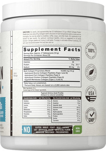 Carlyle Multi Collagen Protein Powder | 9oz | Unflavored | Types I II III V X | 20g Per Daily Dose | Non-GMO Gluten | by Herbage Farmstead